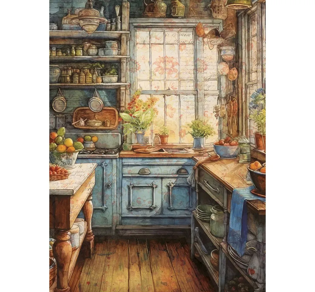 Ciao Bella Decoupage|Seidenpapier & Strohseide>Motiv-Strohseiden Sortiment "Cookbook", 8er-Set
