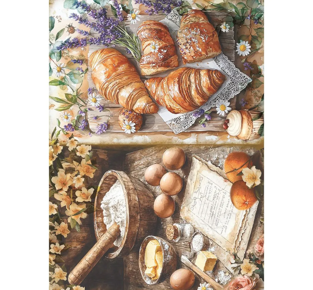 Ciao Bella Decoupage|Seidenpapier & Strohseide>Motiv-Strohseiden Sortiment "Cookbook", 8er-Set