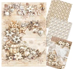 Ciao Bella Decoupage|Seidenpapier & Strohseide>Motiv-Strohseiden Sortiment "Winter Season", 4er-Set