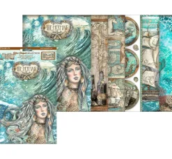 Stamperia Decoupage|Seidenpapier & Strohseide>Motiv-Strohseiden Sortiment "Songs of the Sea"
