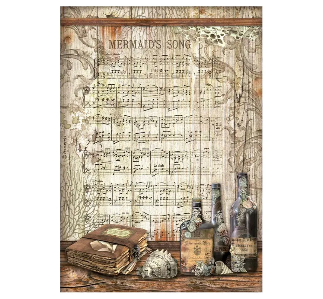 Stamperia Decoupage|Seidenpapier & Strohseide>Motiv-Strohseiden Sortiment "Songs of the Sea"