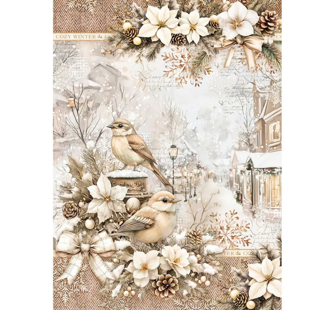 Ciao Bella Decoupage|Seidenpapier & Strohseide>Motiv-Strohseiden Sortiment "Winter Season", 8er-Set