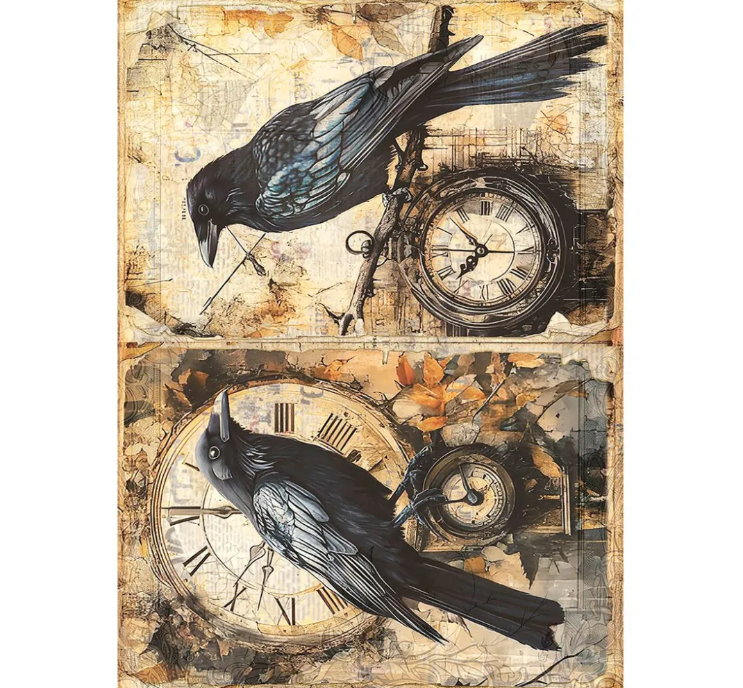 Ciao Bella Decoupage|Seidenpapier & Strohseide>Motiv-Strohseiden Sortiment "Dark Akademia", 8er-Set
