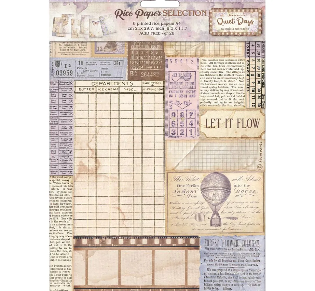 Stamperia Decoupage|Seidenpapier & Strohseide>Motiv-Strohseiden Sortiment "Quiet Days"
