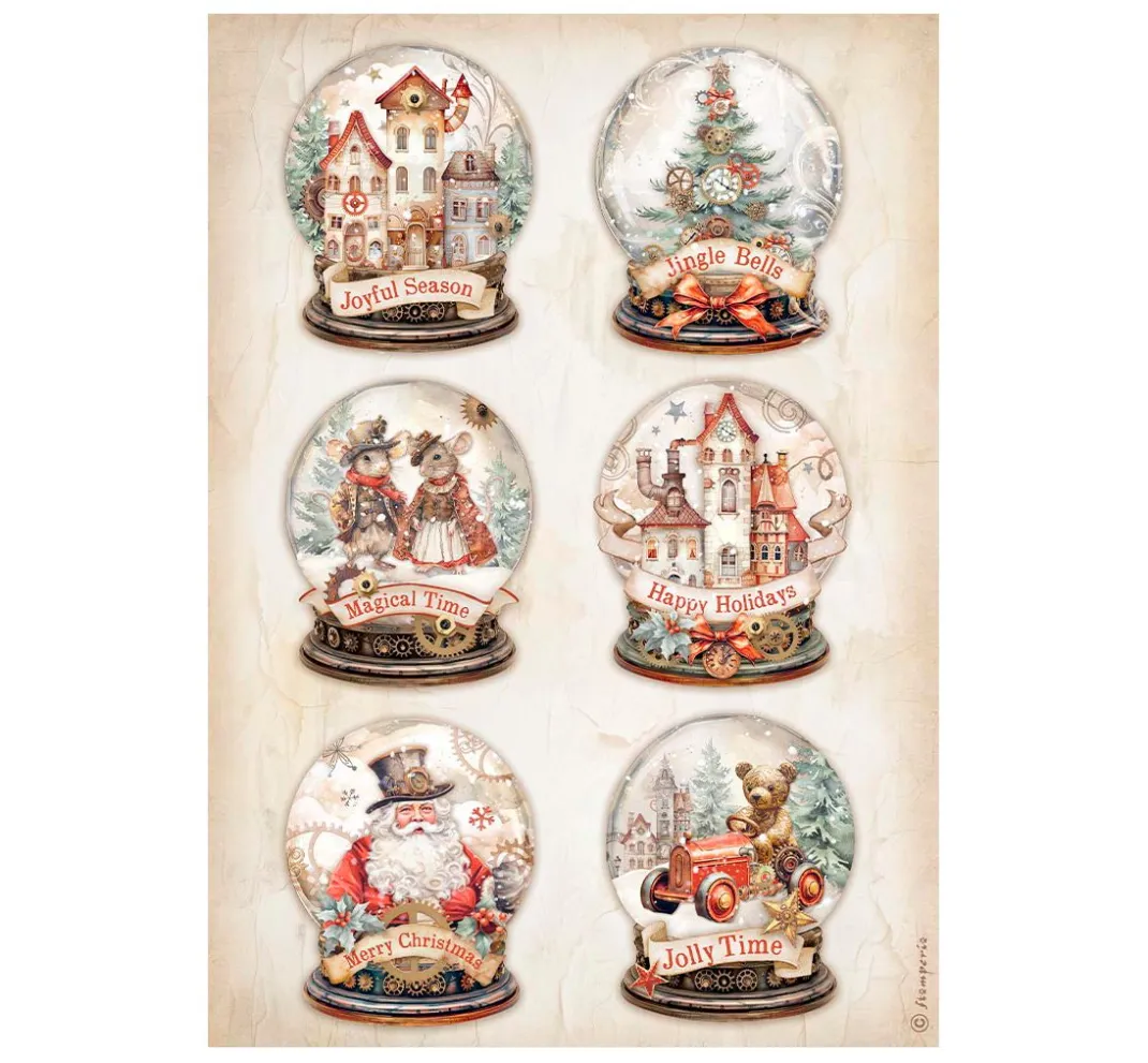 Stamperia Decoupage|Seidenpapier & Strohseide>Motiv-Strohseiden Sortiment "Gear up for Christmas"