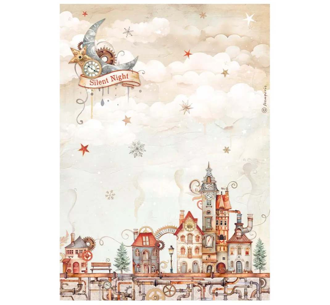 Stamperia Decoupage|Seidenpapier & Strohseide>Motiv-Strohseiden Sortiment "Gear up for Christmas"