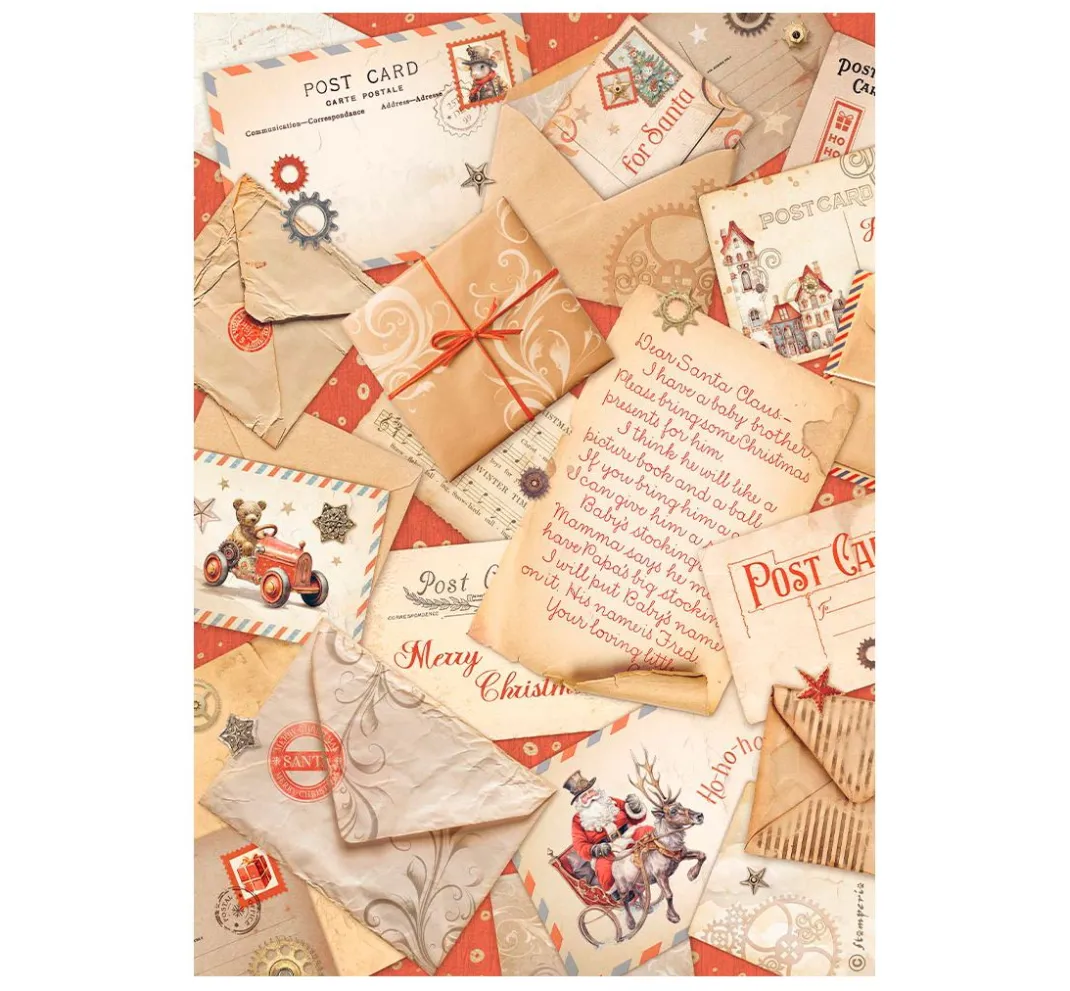 Stamperia Decoupage|Seidenpapier & Strohseide>Motiv-Strohseiden Sortiment "Gear up for Christmas"