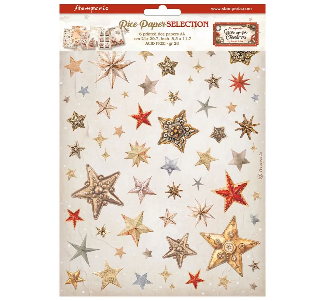 Stamperia Decoupage|Seidenpapier & Strohseide>Motiv-Strohseiden Sortiment "Gear up for Christmas"