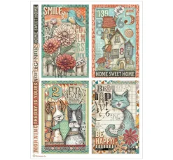 Stamperia Decoupage|Seidenpapier & Strohseide>Motiv-Strohseiden Sortiment "Furry Friends"