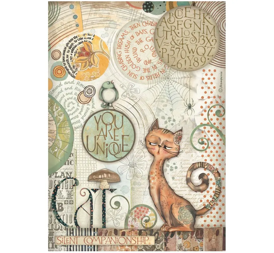 Stamperia Decoupage|Seidenpapier & Strohseide>Motiv-Strohseiden Sortiment "Furry Friends"