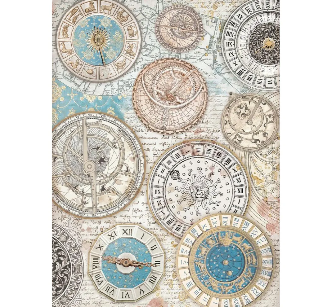 Stamperia Decoupage|Seidenpapier & Strohseide>Motiv-Strohseiden Sortiment "Venice City of Art", 6er-Set