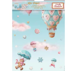 Stamperia Seidenpapier & Strohseide|Decoupage>Motiv-Strohseiden Sortiment "Candy Christmas", 6er-Set