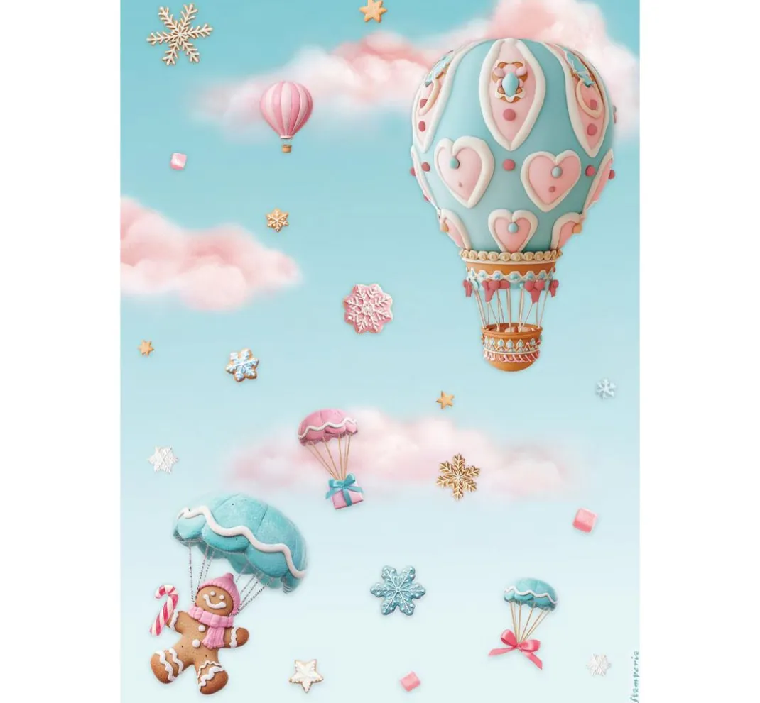 Stamperia Seidenpapier & Strohseide|Decoupage>Motiv-Strohseiden Sortiment "Candy Christmas", 6er-Set