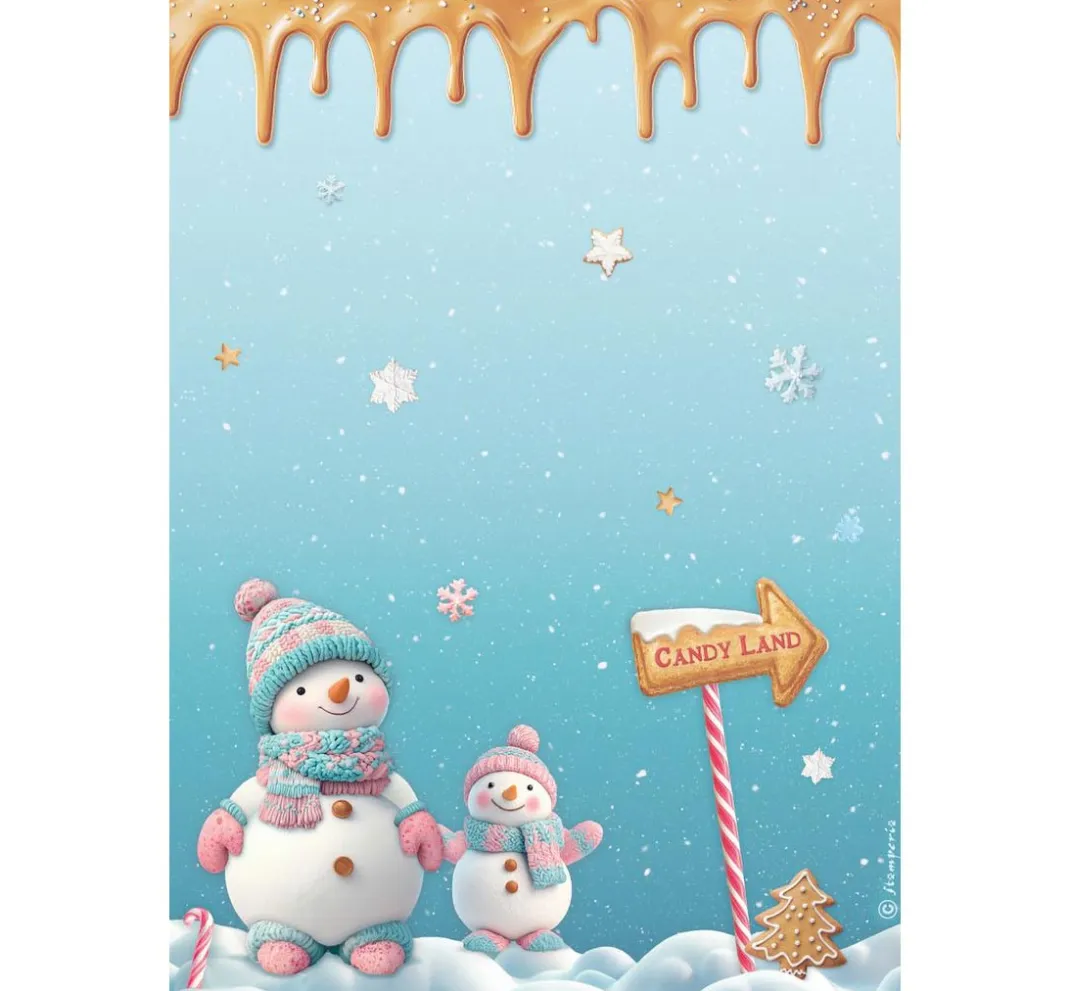 Stamperia Seidenpapier & Strohseide|Decoupage>Motiv-Strohseiden Sortiment "Candy Christmas", 6er-Set