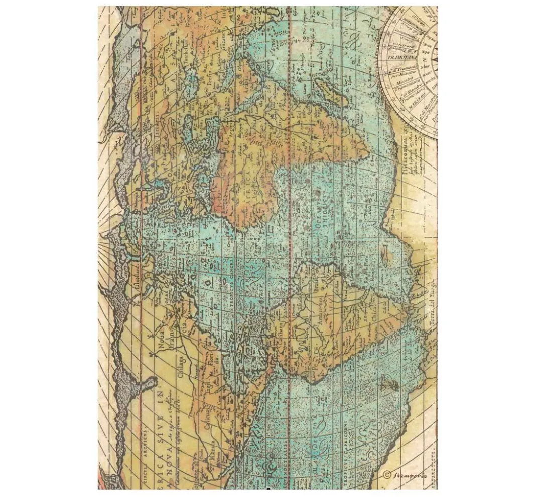 Stamperia Decoupage|Seidenpapier & Strohseide>Motiv-Strohseiden Sortiment "Around the World", 6er-Set