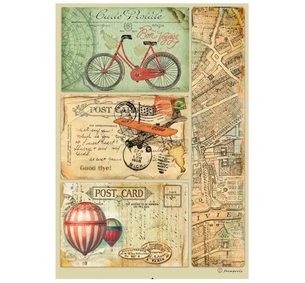 Stamperia Decoupage|Seidenpapier & Strohseide>Motiv-Strohseiden Sortiment "Around the World", 6er-Set