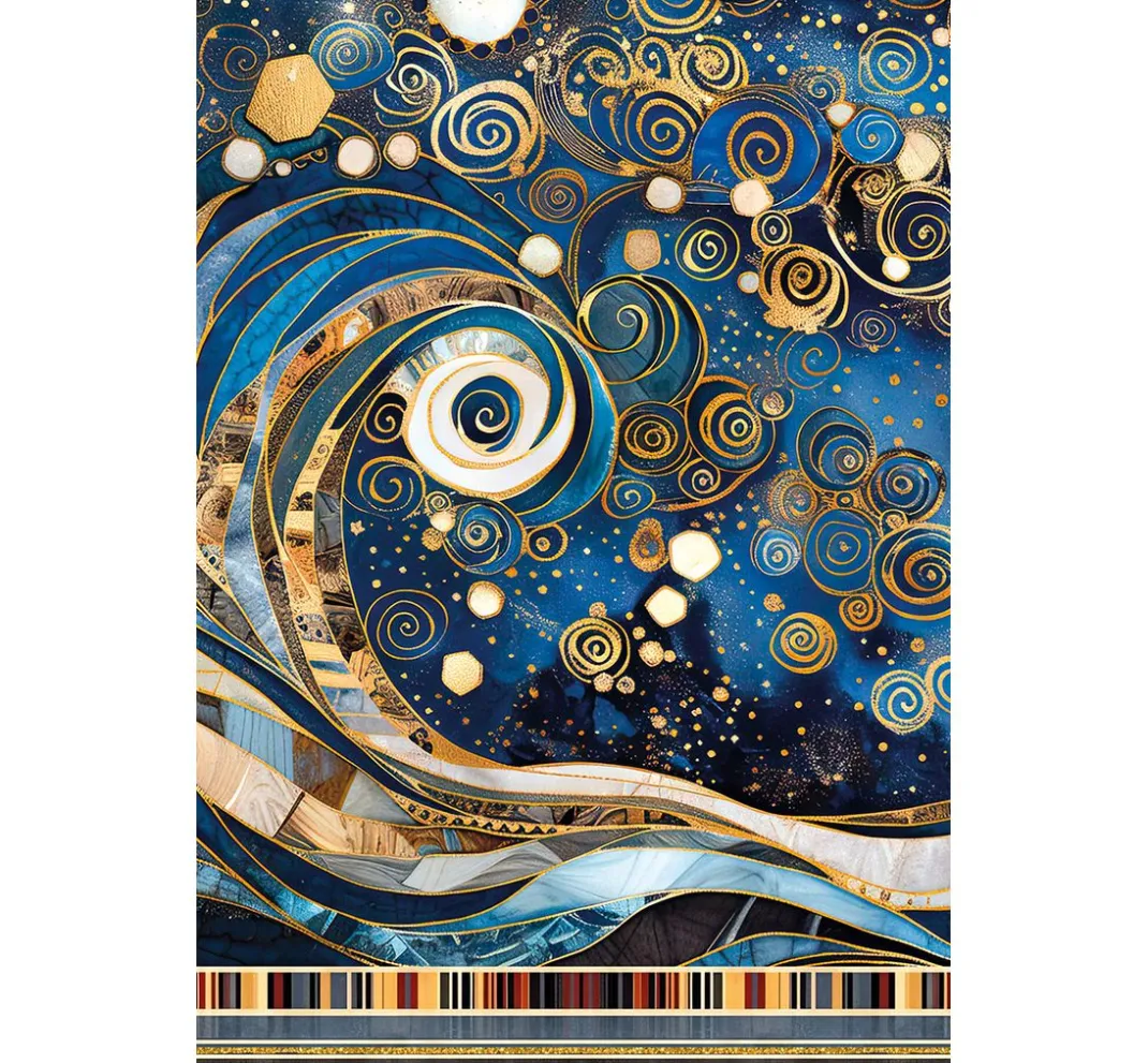 Ciao Bella Decoupage|Seidenpapier & Strohseide>Motiv-Strohseiden-Sortiment "Celestial", 4er-Set
