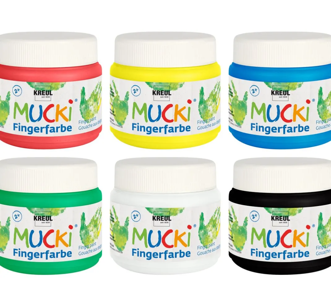 Kinder Kreul Kinder Fingerfarbe|Fingerfarbe>MUCKI Fingerfarbe, 6er-Set, à 150 ml