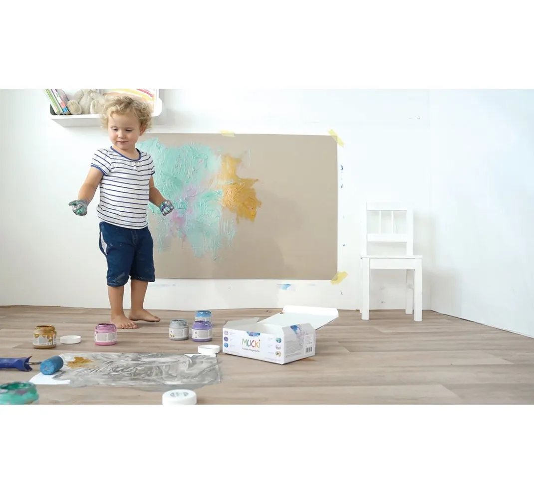 Kinder Kreul Kinder Fingerfarbe|Fingerfarbe>MUCKI Funkel-Fingerfarbe, 6er-Set