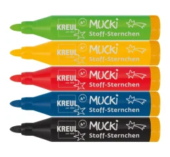 Kreul Kinder Stifte>Mucki Stoff-Sternchen Stoffmalstift, 5er-Set