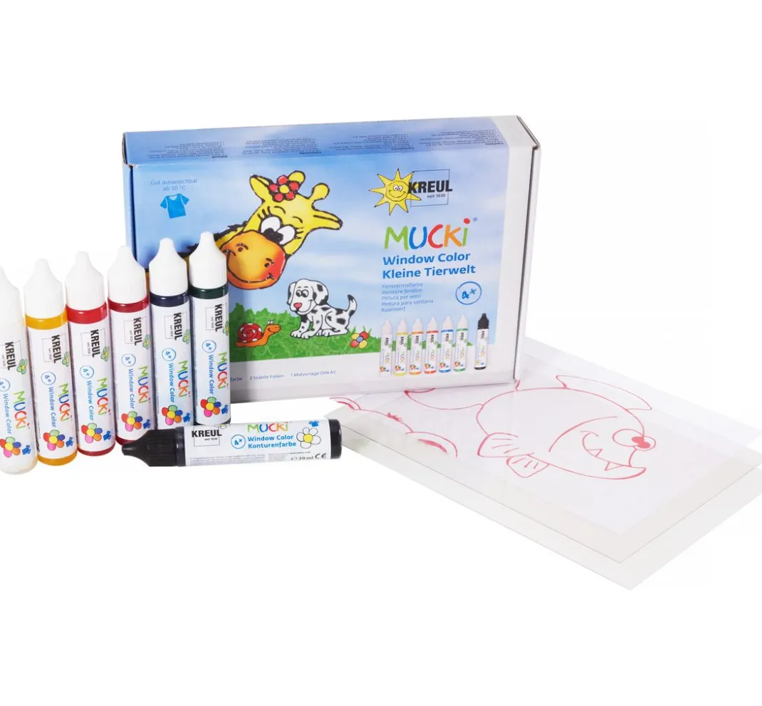 Kinder Kreul Kinder Window Color|Window Color>MUCKI Window Color Set Kleine Tierwelt, 7er Set