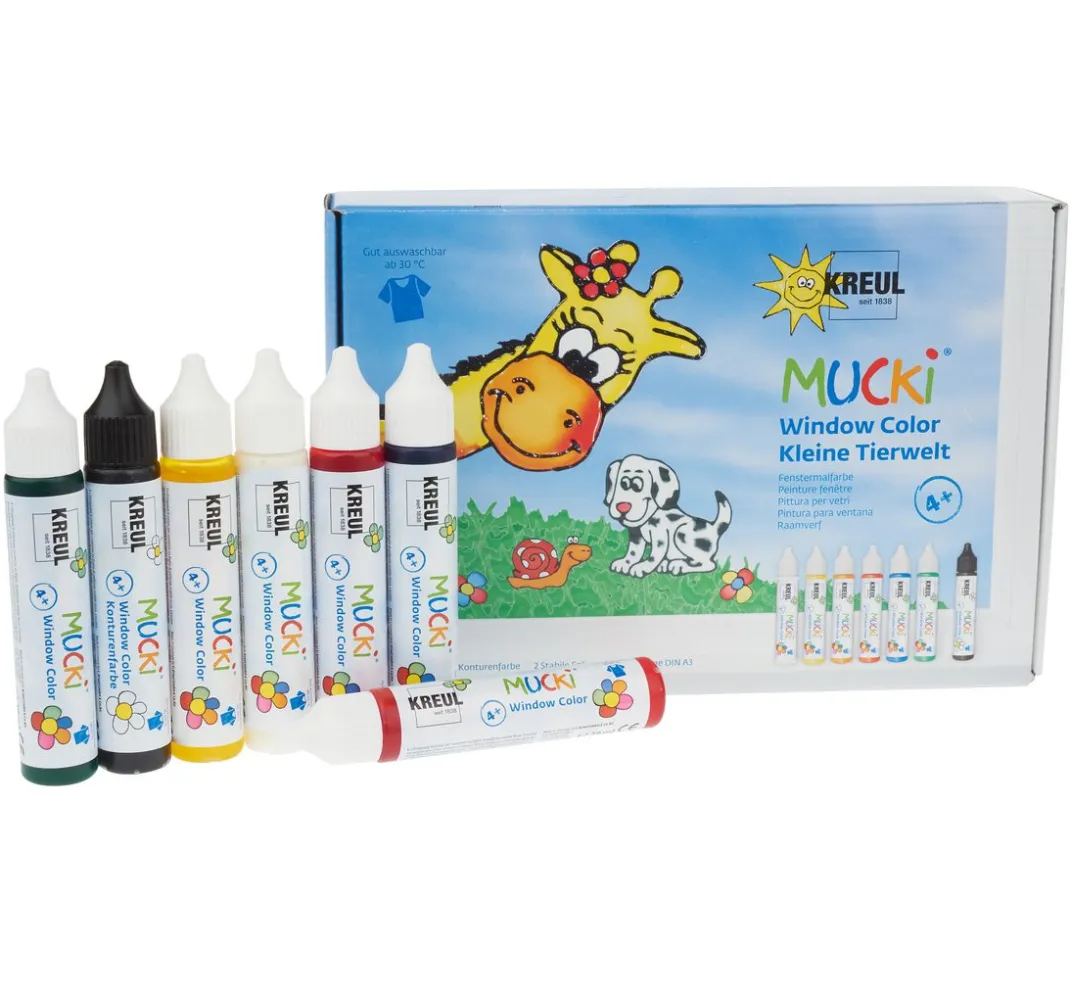 Kinder Kreul Kinder Window Color|Window Color>MUCKI Window Color Set Kleine Tierwelt, 7er Set