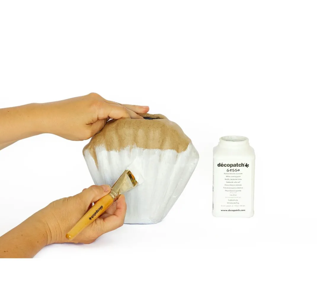 Kinder décopatch Holz|Decoupage>Muschelvase, Pappmaché, wasserdicht