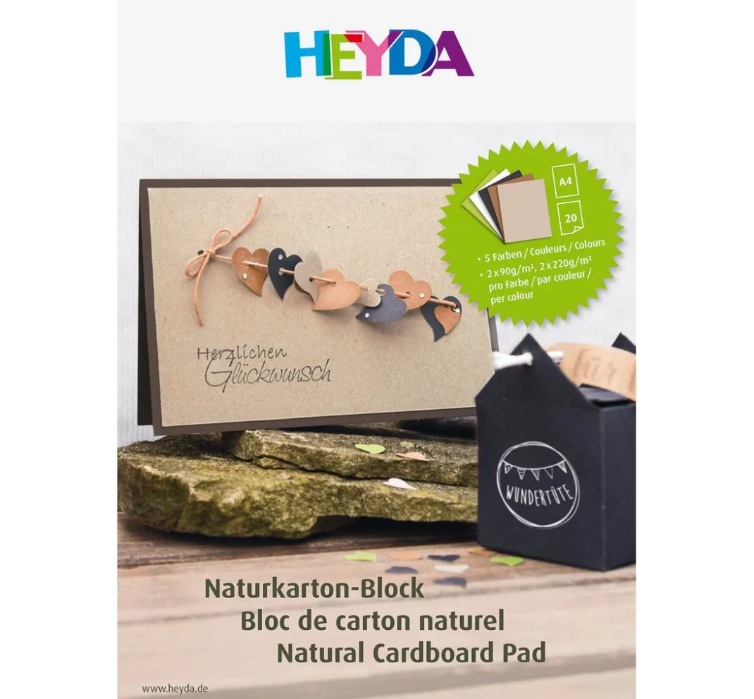 Kinder Heyda Papier|Tonpapier & Fotokarton>Naturkarton Block
