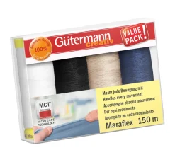 Gütermann creativ Nähgarne & Overlockgarn|Nähsets>Nähfaden-Set Maraflex, 4 Spulen
