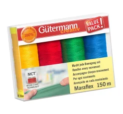 Gütermann creativ Nähgarne & Overlockgarn|Nähsets>Nähfaden-Set Maraflex, 4 Spulen