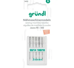 gründl Nadeln|Nähmaschinen Zubehör>Nähmaschinennadeln Jeans, No. 90 - 100