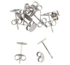 PRACHT Ohrschmuck>Ohrstecker Edelstahl, 6 mm Platte