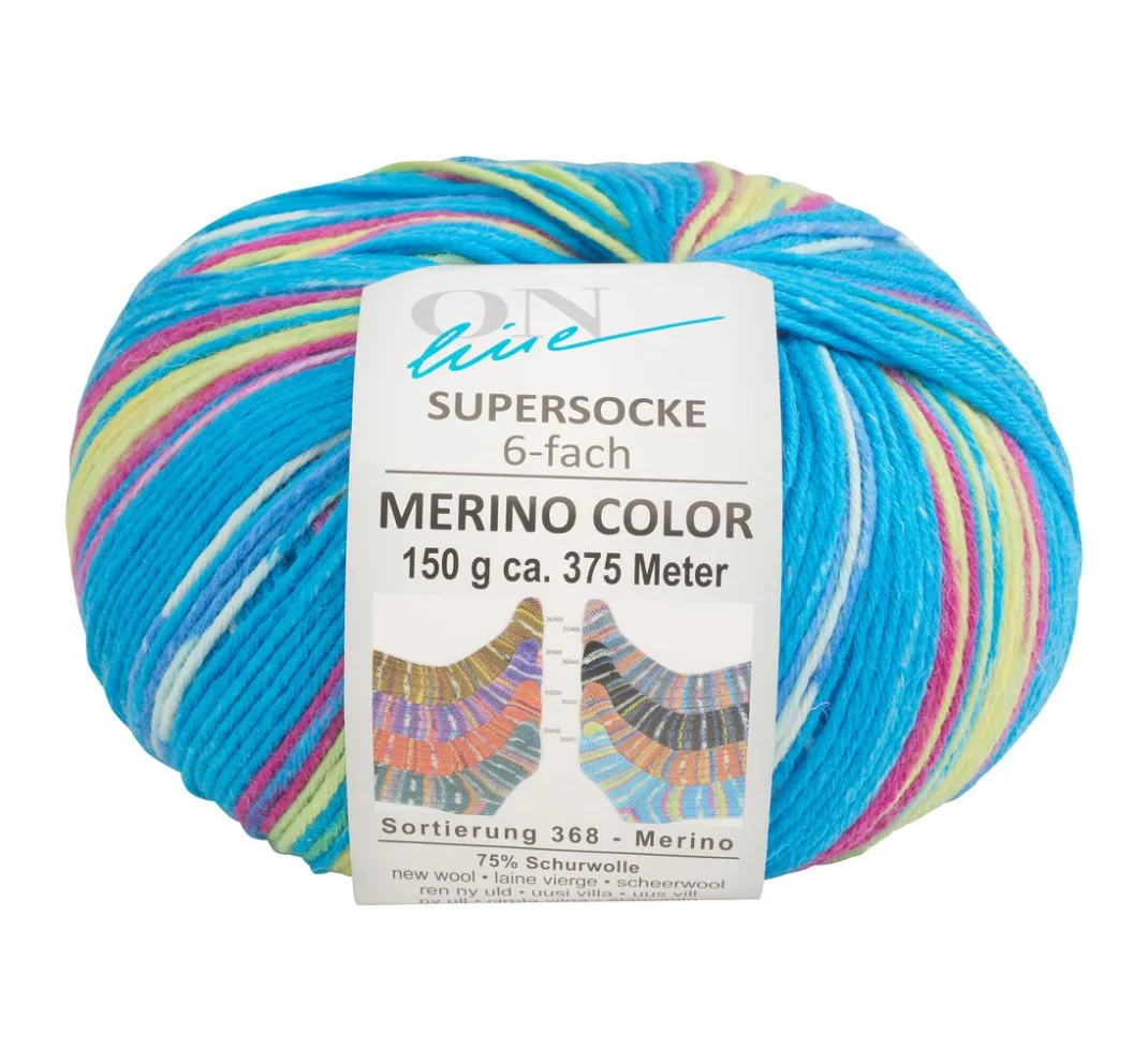 ONline Effektwolle|Farbverlaufsgarn>Wolle "Supersocke Merino Color, Sortierung 368"