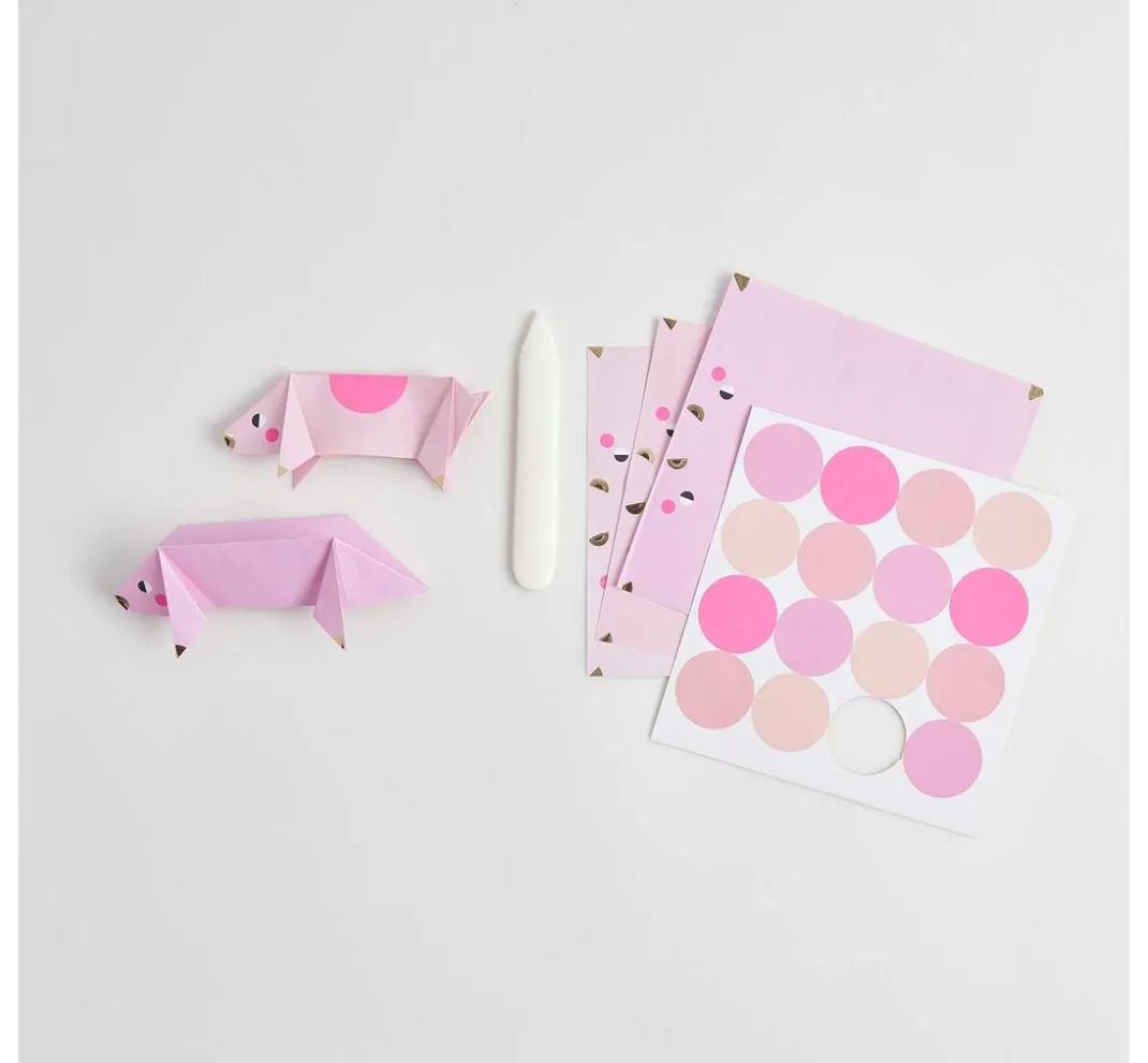 Rico Design Origami & Papier Falten|Papier-Bastelsets>Origami "Glücksschweinchen"
