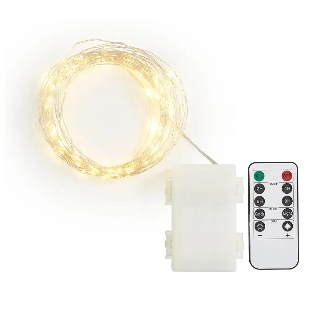 ohne Marke Lichterketten>Outdoor Micro-LED-Lichterkette, mit Fernbedienung, 100 LEDs