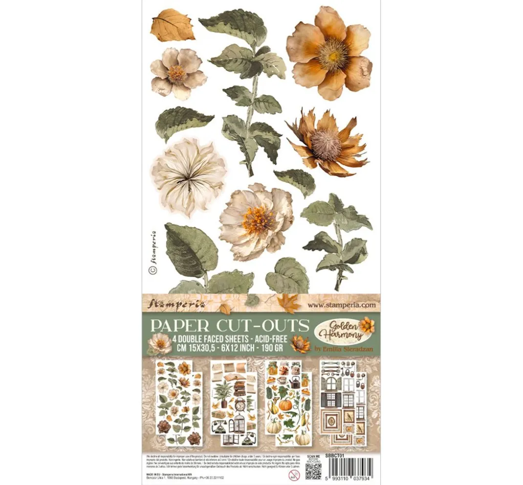 Stamperia Streuteile|Dekoelemente>Paper Cut-Outs "Golden Harmony"