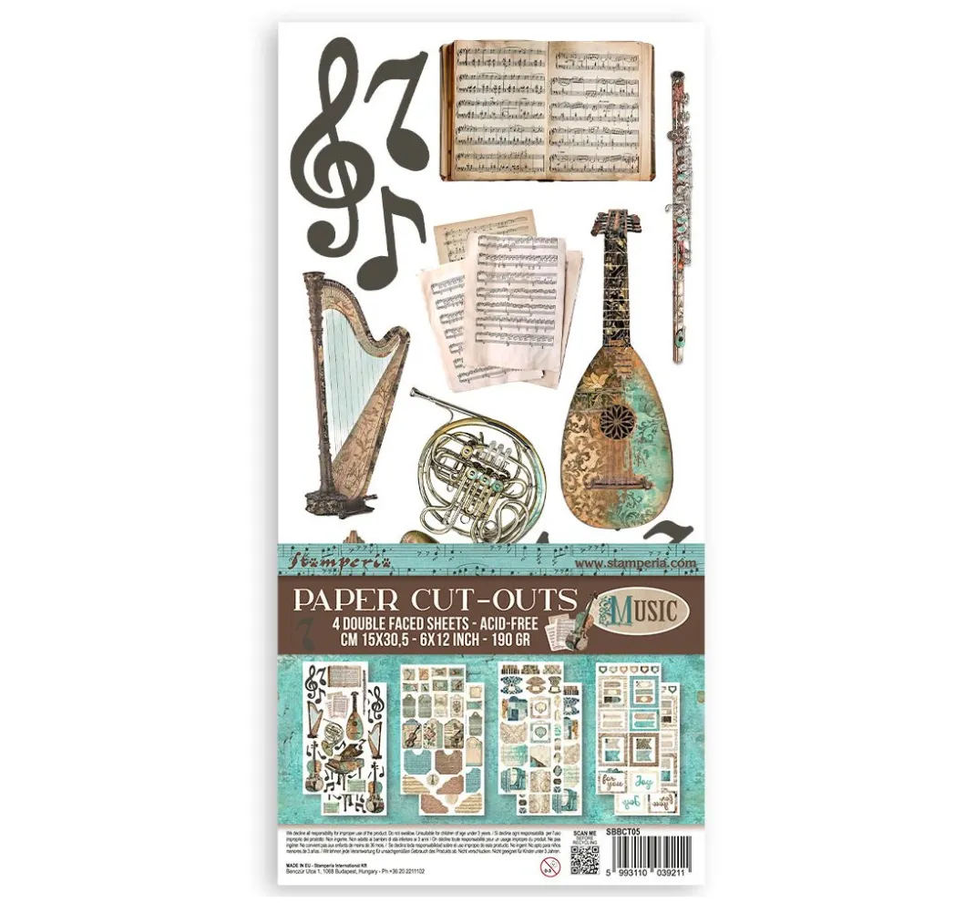 Stamperia Dekoelemente|Kartengestaltung>Paper Cut-Outs "Music"