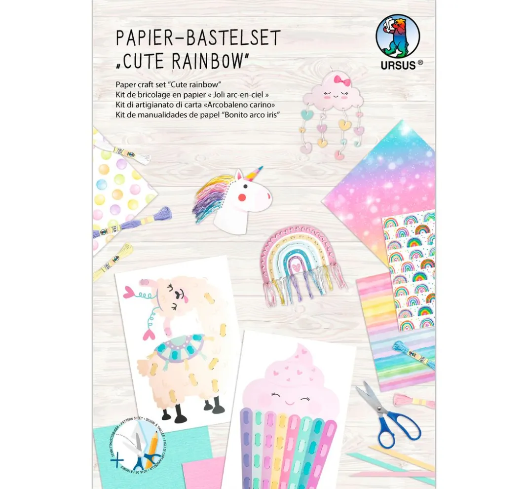 Kinder URSUS Papier-Bastelsets|Weitere Geschenkideen Für Kinder>Papier-Bastelset "Cute Rainbow"