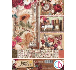 Ciao Bella Scrapbooking|Farb- & Motivblöcke>Papier-Set "Book Lovers"