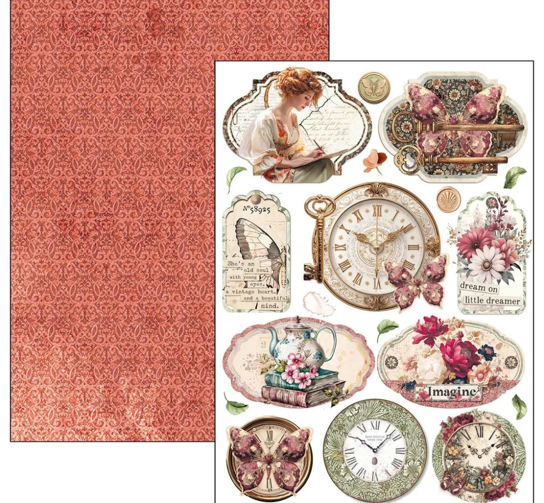 Ciao Bella Scrapbooking|Farb- & Motivblöcke>Papier-Set "Book Lovers"
