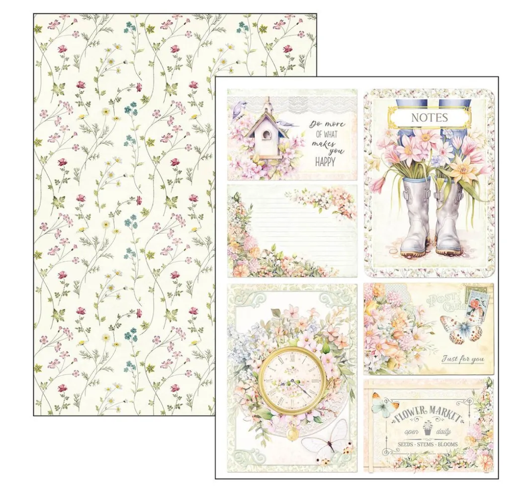 Ciao Bella Farb- & Motivblöcke>Papier-Set "Flower Shop"