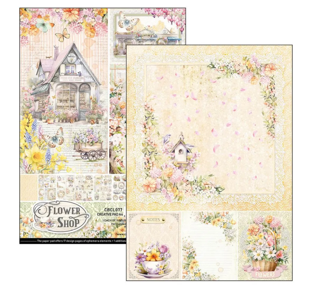 Ciao Bella Farb- & Motivblöcke>Papier-Set "Flower Shop"