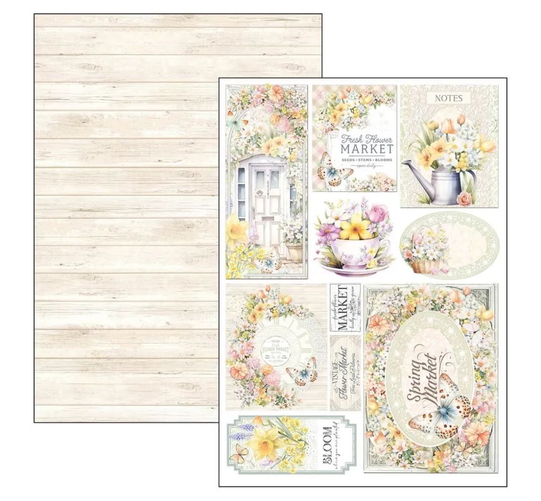 Ciao Bella Farb- & Motivblöcke>Papier-Set "Flower Shop"