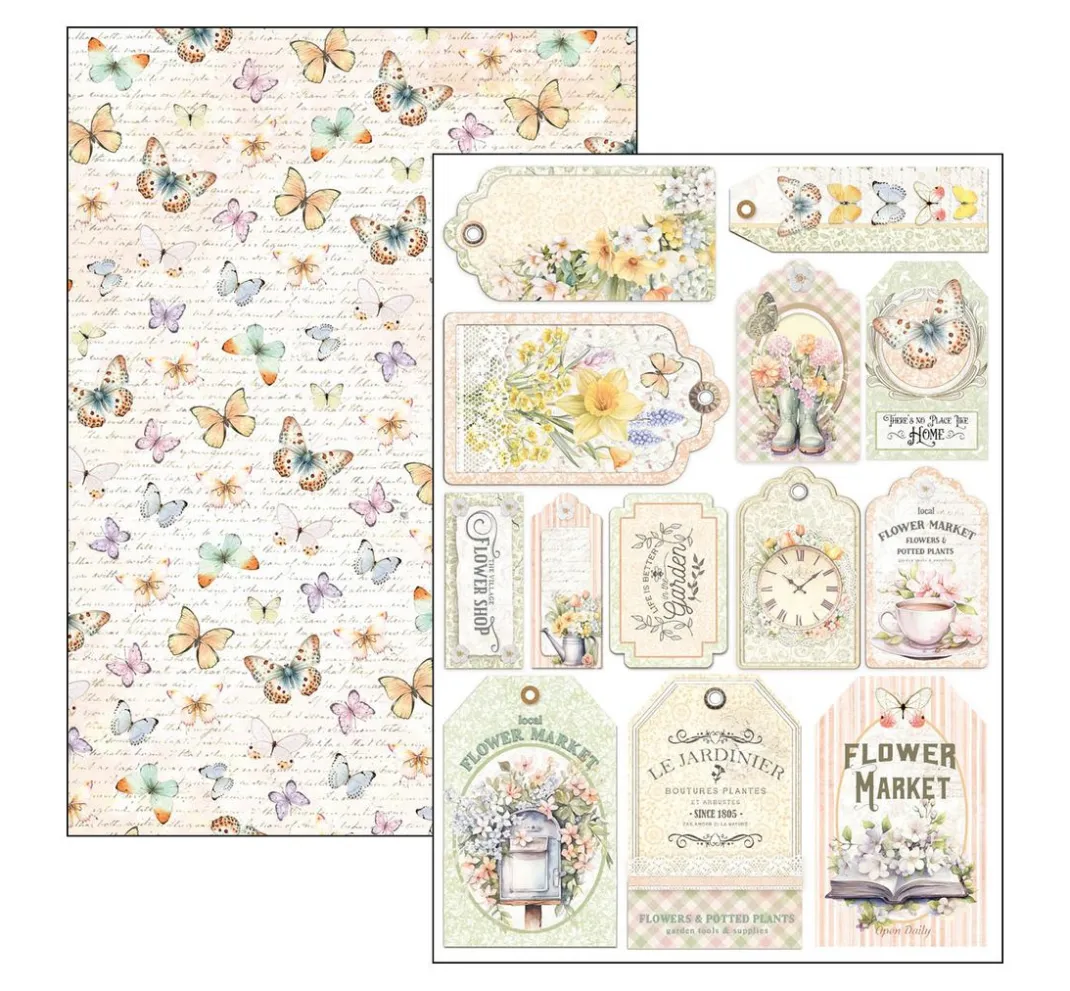 Ciao Bella Farb- & Motivblöcke>Papier-Set "Flower Shop"