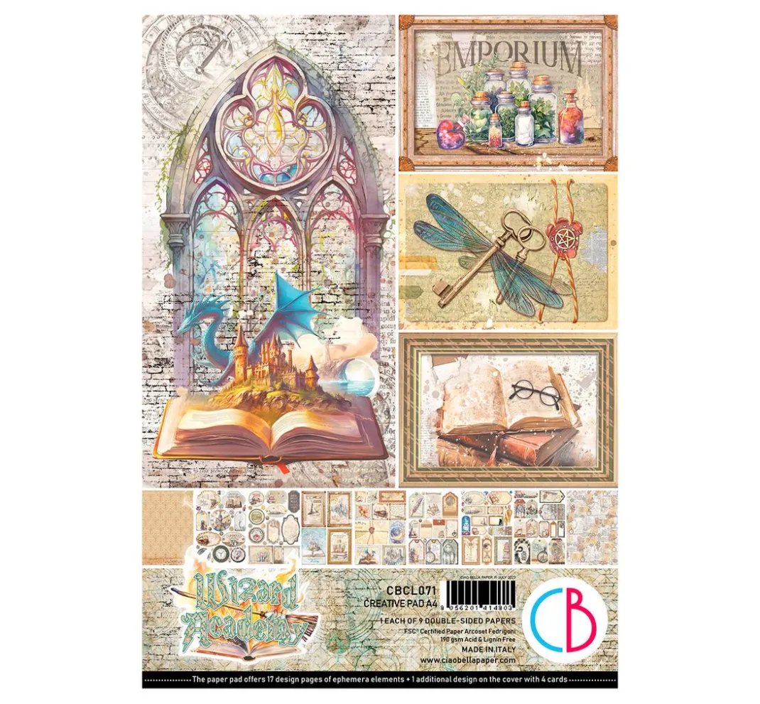Ciao Bella Farb- & Motivblöcke|Scrapbooking>Papier-Set "Wizard Academy"