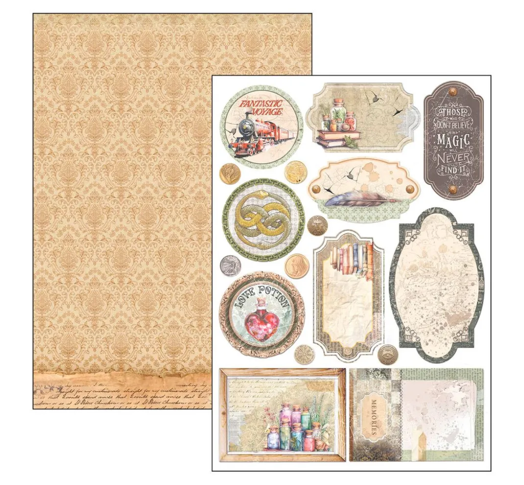 Ciao Bella Farb- & Motivblöcke|Scrapbooking>Papier-Set "Wizard Academy"