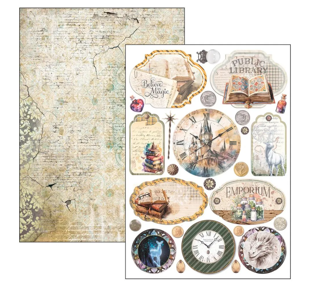 Ciao Bella Farb- & Motivblöcke|Scrapbooking>Papier-Set "Wizard Academy"