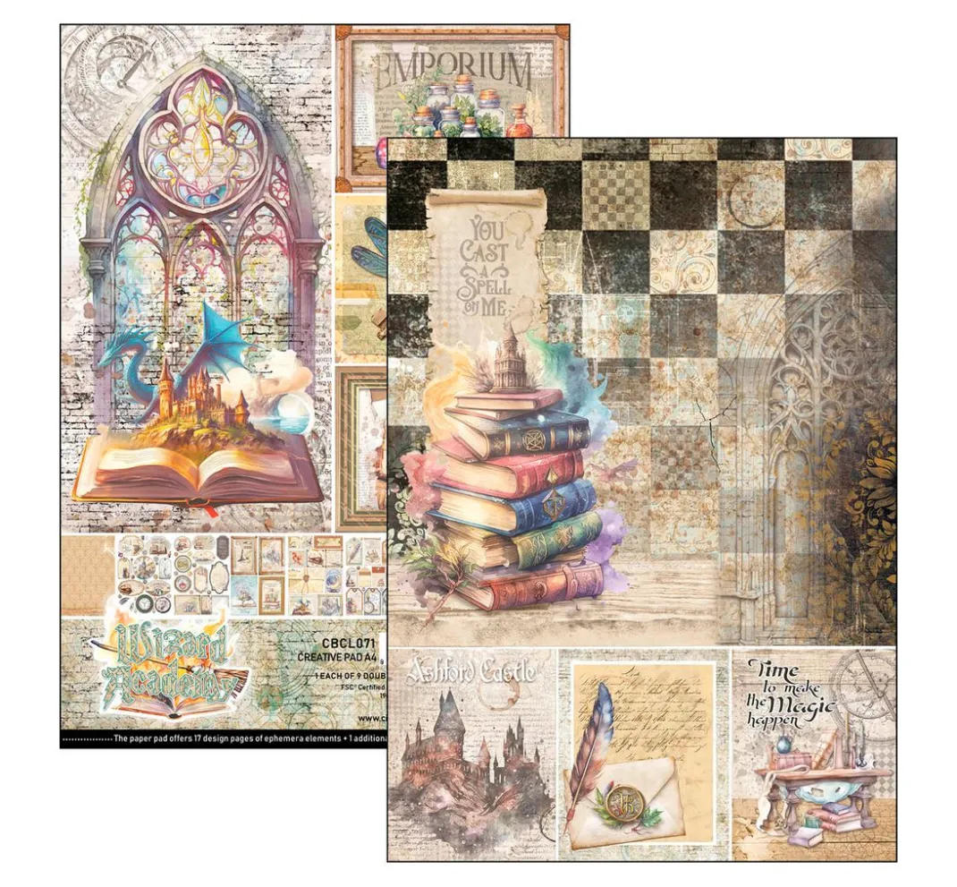 Ciao Bella Farb- & Motivblöcke|Scrapbooking>Papier-Set "Wizard Academy"