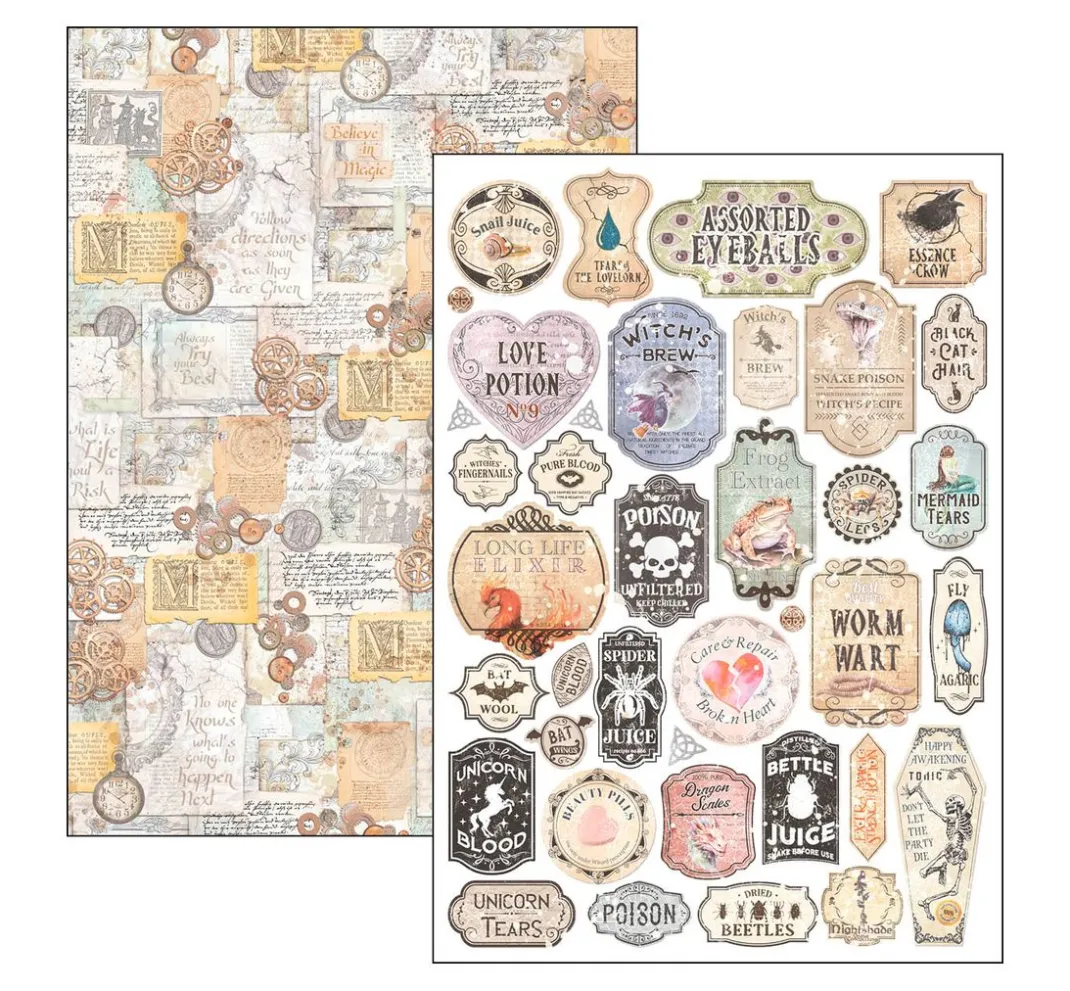 Ciao Bella Farb- & Motivblöcke|Scrapbooking>Papier-Set "Wizard Academy"