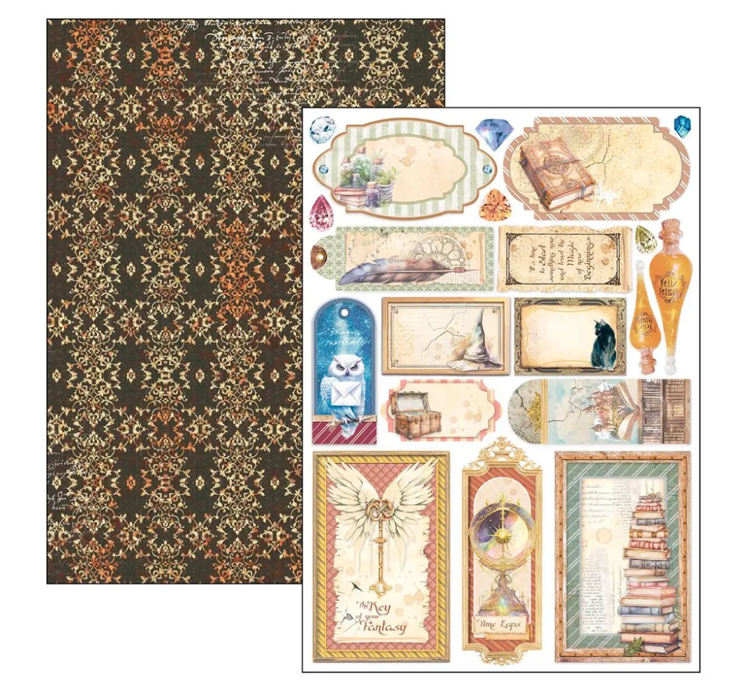 Ciao Bella Farb- & Motivblöcke|Scrapbooking>Papier-Set "Wizard Academy"